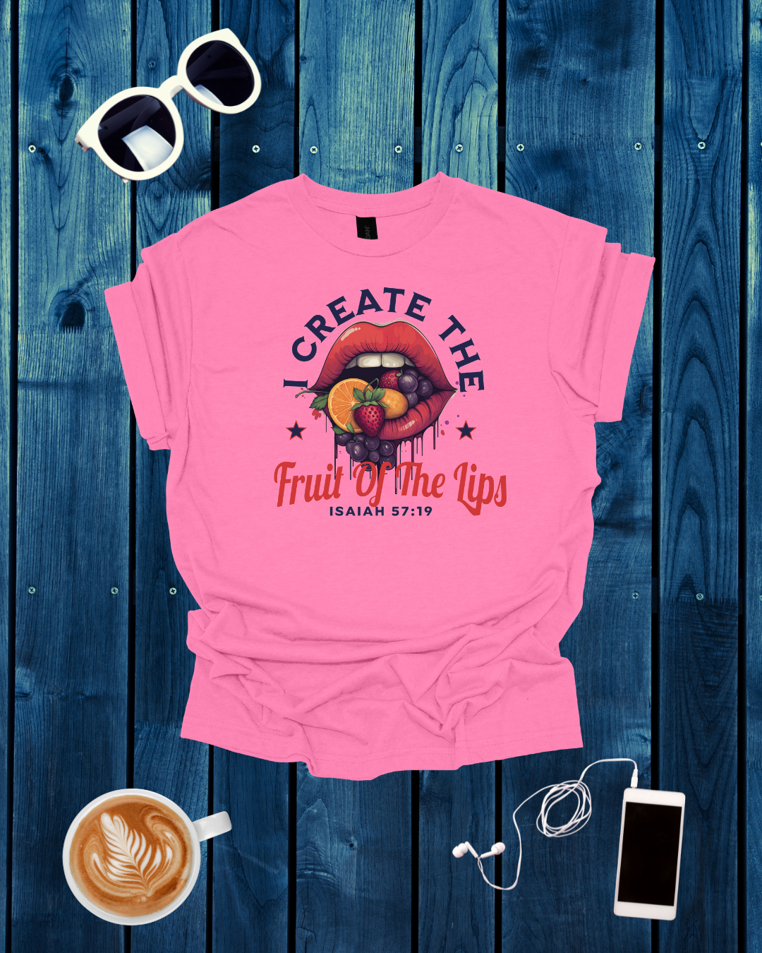 I Create The Fruit Of The Lips Unisex Softstyle T-Shirt - Inspirational Graphic Tee