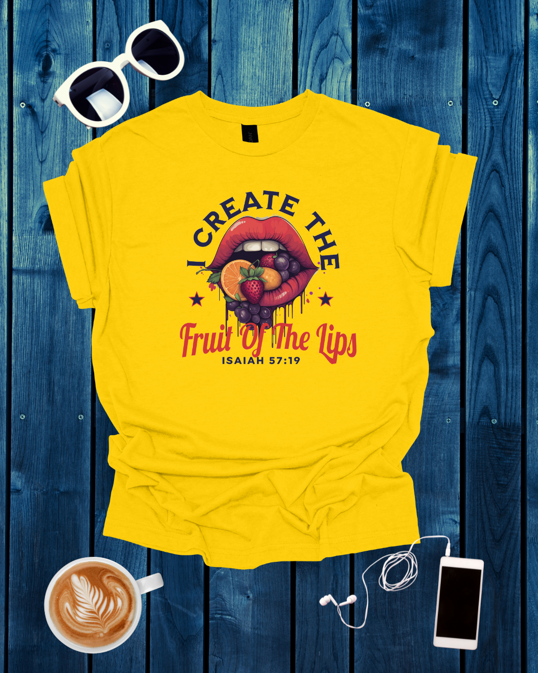 I Create The Fruit Of The Lips Unisex Softstyle T-Shirt - Inspirational Graphic Tee
