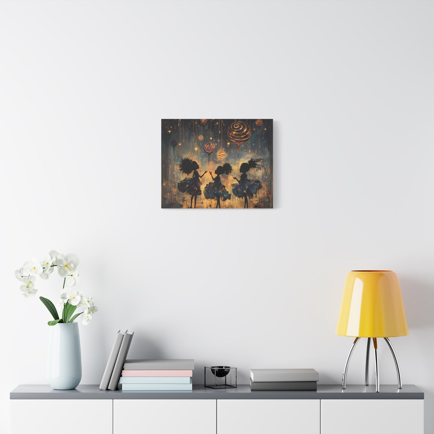 Canvas Print - Three Sisters Playing Among the Stars and Candy Planets