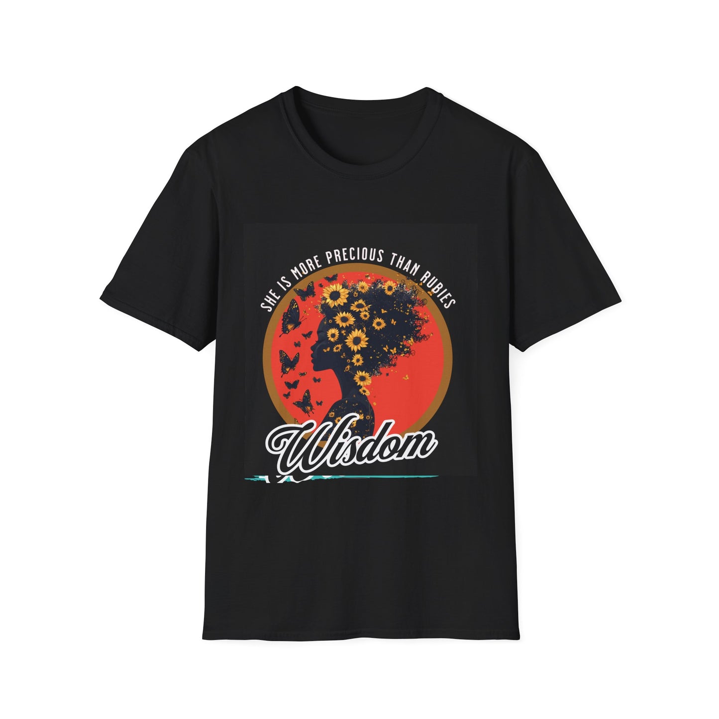 Sunflower Woman Wisdom Bible Verse T-Shirt, Christian Graphic Tee, Faith Gift, Inspirational Shirt, Religious Apparel