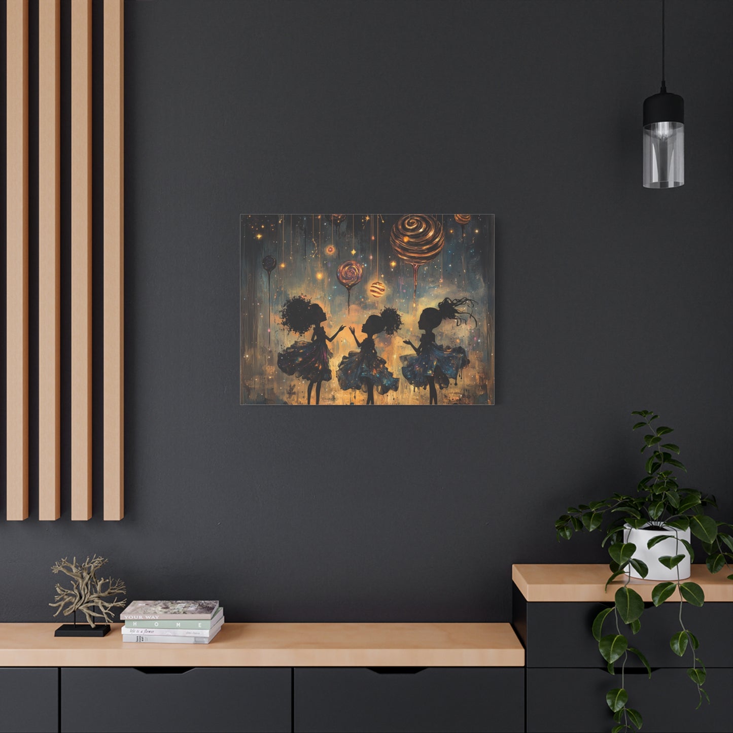 Canvas Print - Three Sisters Playing Among the Stars and Candy Planets