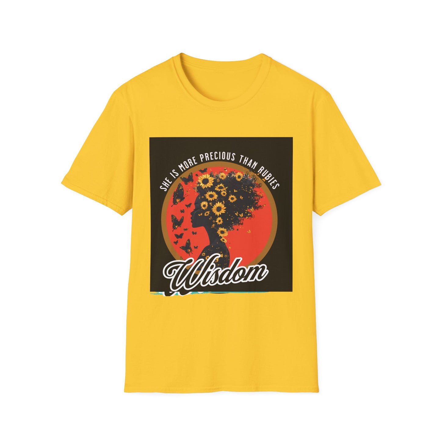 Sunflower Woman Wisdom Bible Verse T-Shirt, Christian Graphic Tee, Faith Gift, Inspirational Shirt, Religious Apparel