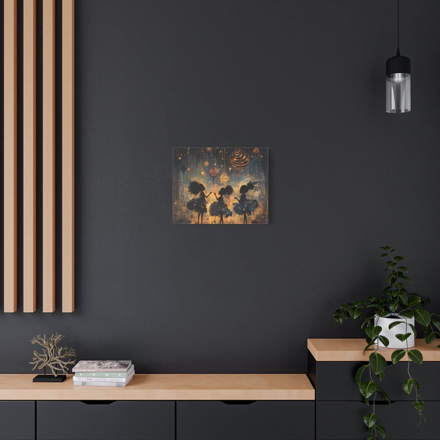 Canvas Print - Three Sisters Playing Among the Stars and Candy Planets