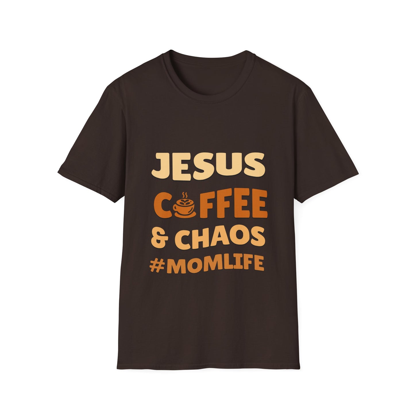 #Momlife Jesus Coffee Chaos Funny T-Shirt