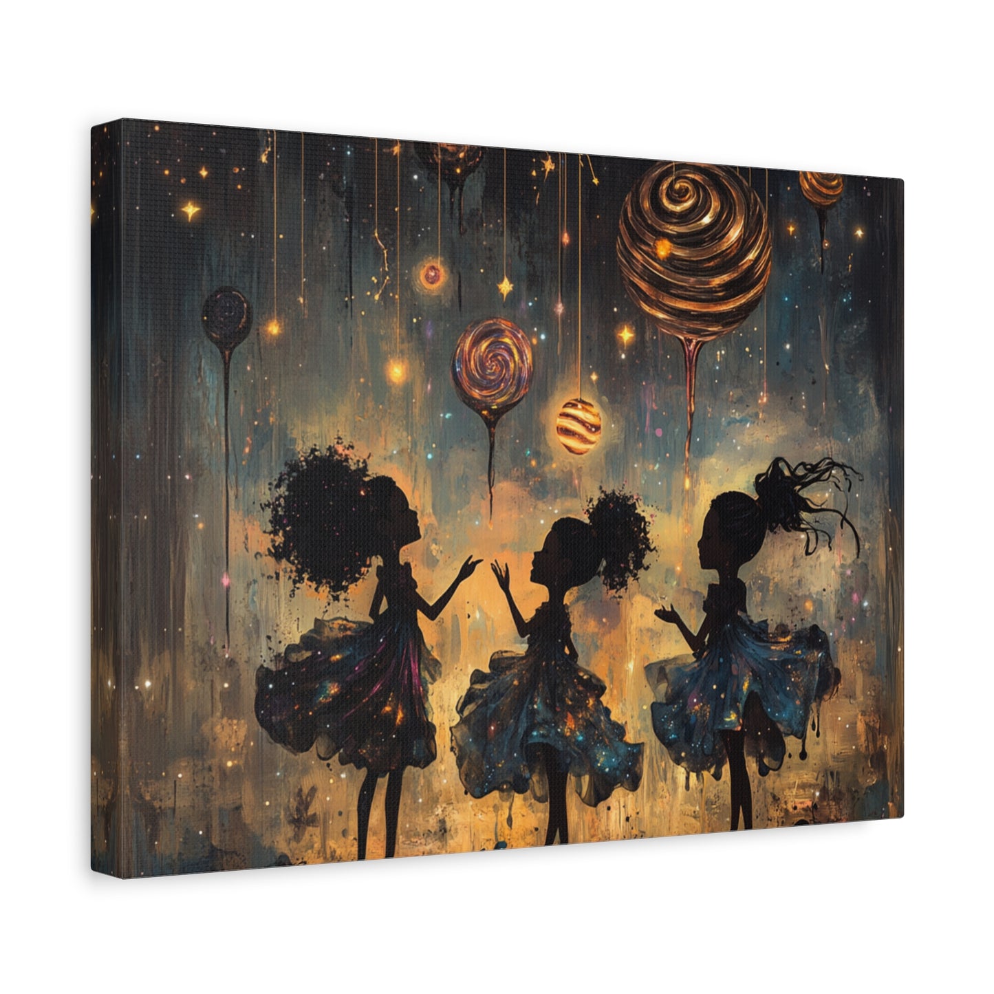 Canvas Print - Three Sisters Playing Among the Stars and Candy Planets