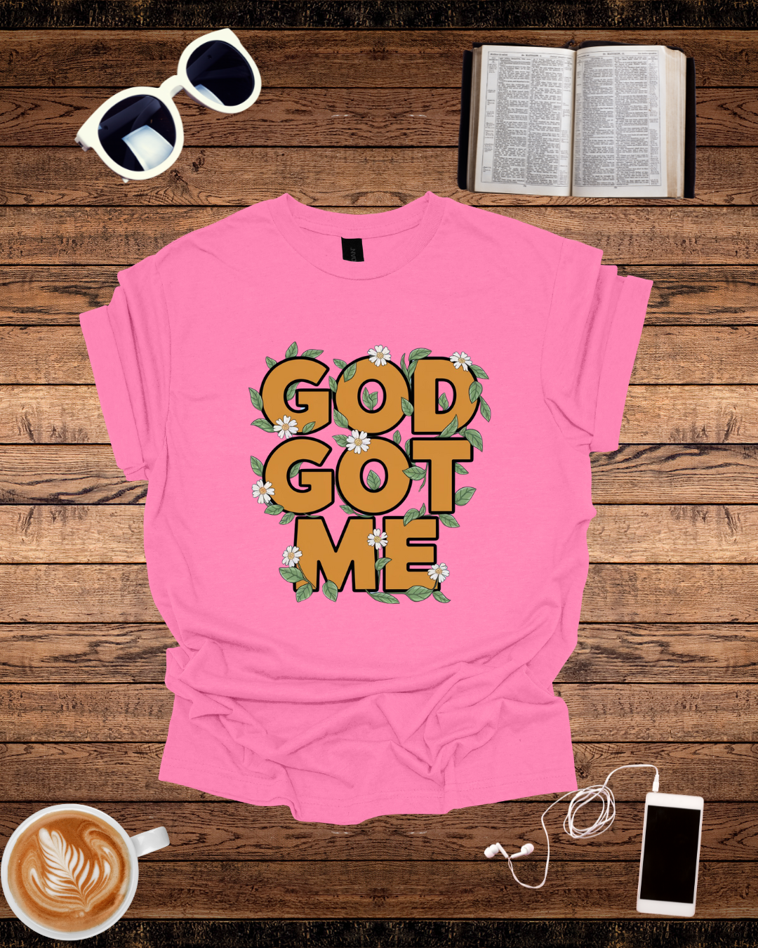 Graphic Tee: God Got Me Inspirational Women's Softstyle T-Shirt