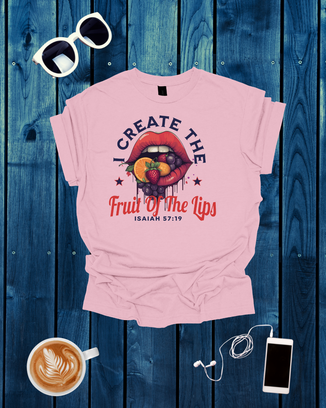 I Create The Fruit Of The Lips Unisex Softstyle T-Shirt - Inspirational Graphic Tee