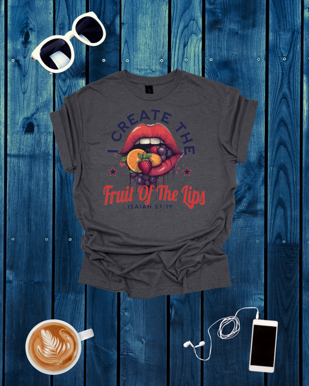 I Create The Fruit Of The Lips Unisex Softstyle T-Shirt - Inspirational Graphic Tee