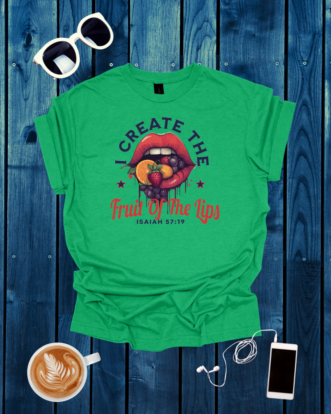I Create The Fruit Of The Lips Unisex Softstyle T-Shirt - Inspirational Graphic Tee