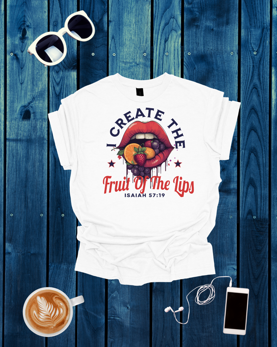 I Create The Fruit Of The Lips Unisex Softstyle T-Shirt - Inspirational Graphic Tee