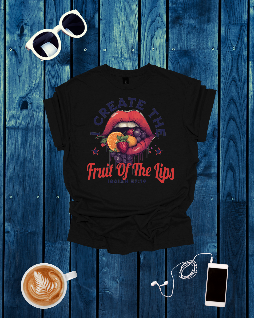 I Create The Fruit Of The Lips Unisex Softstyle T-Shirt - Inspirational Graphic Tee