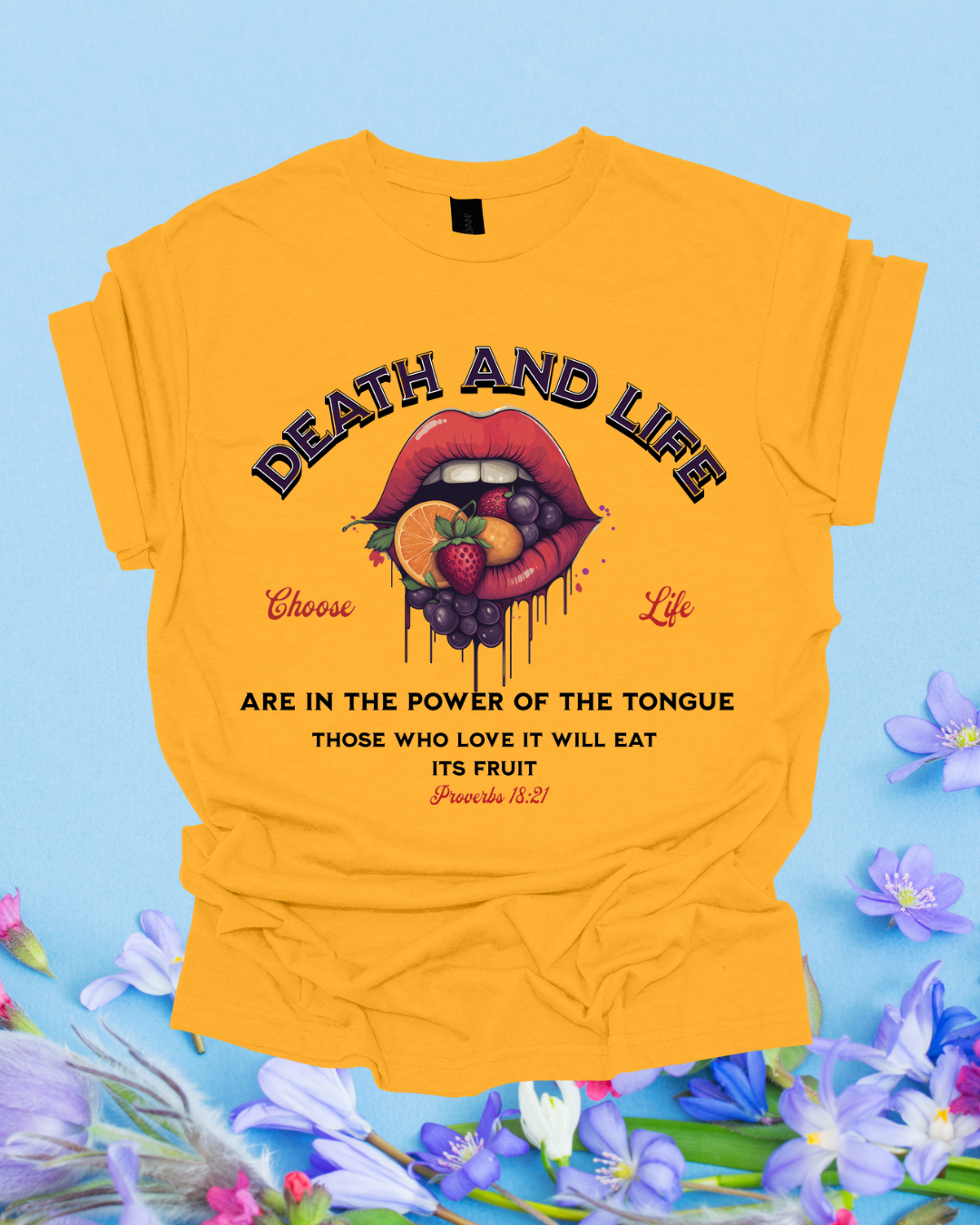'Death and Life' Unisex Heavy Cotton Tee - Inspirational Graphic T-Shirt for Self-Expression and Motivation