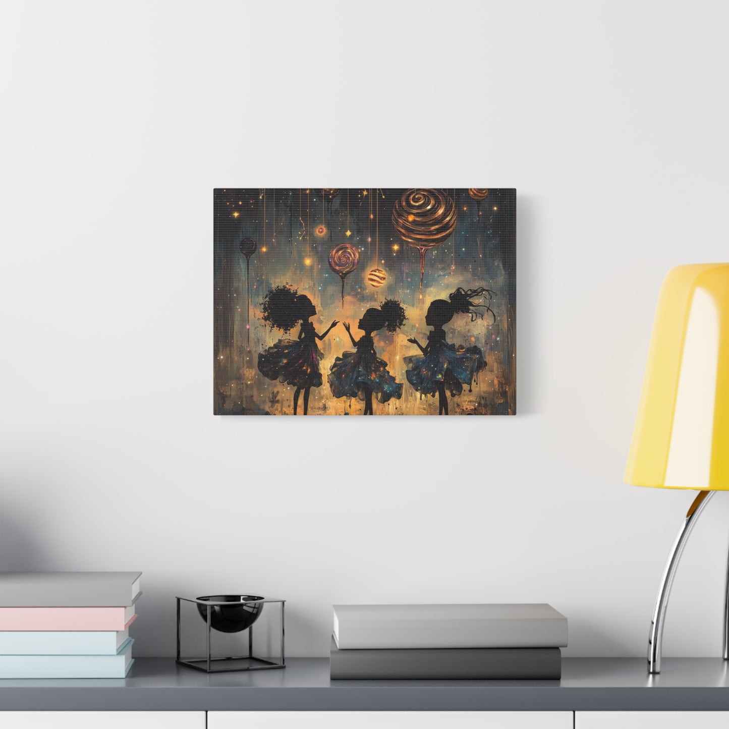 Canvas Print - Three Sisters Playing Among the Stars and Candy Planets