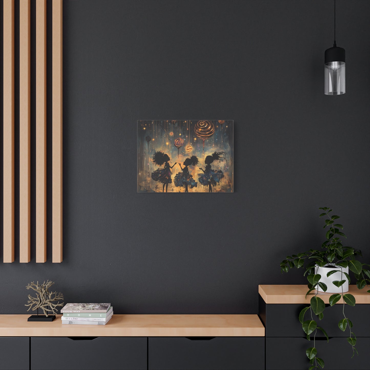 Canvas Print - Three Sisters Playing Among the Stars and Candy Planets
