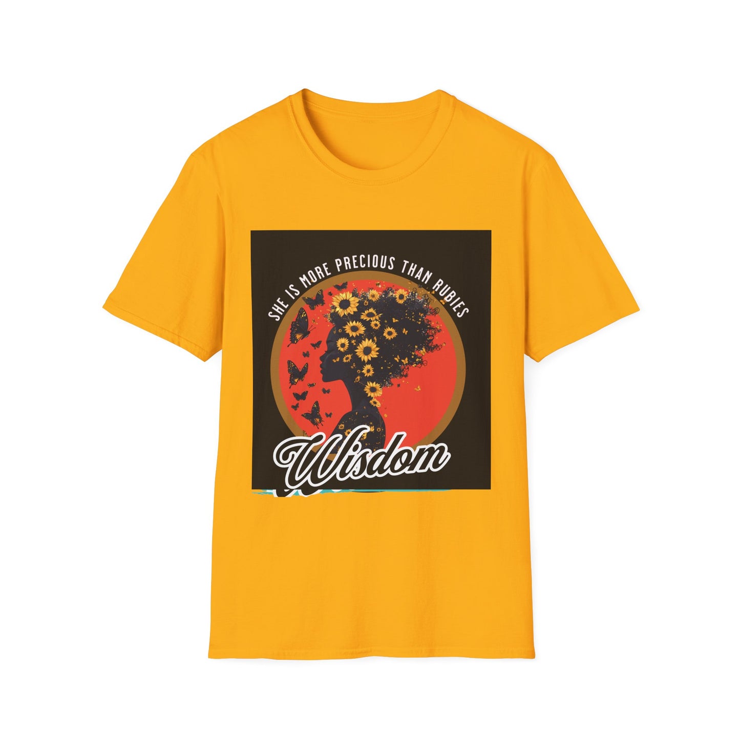 Sunflower Woman Wisdom Bible Verse T-Shirt, Christian Graphic Tee, Faith Gift, Inspirational Shirt, Religious Apparel