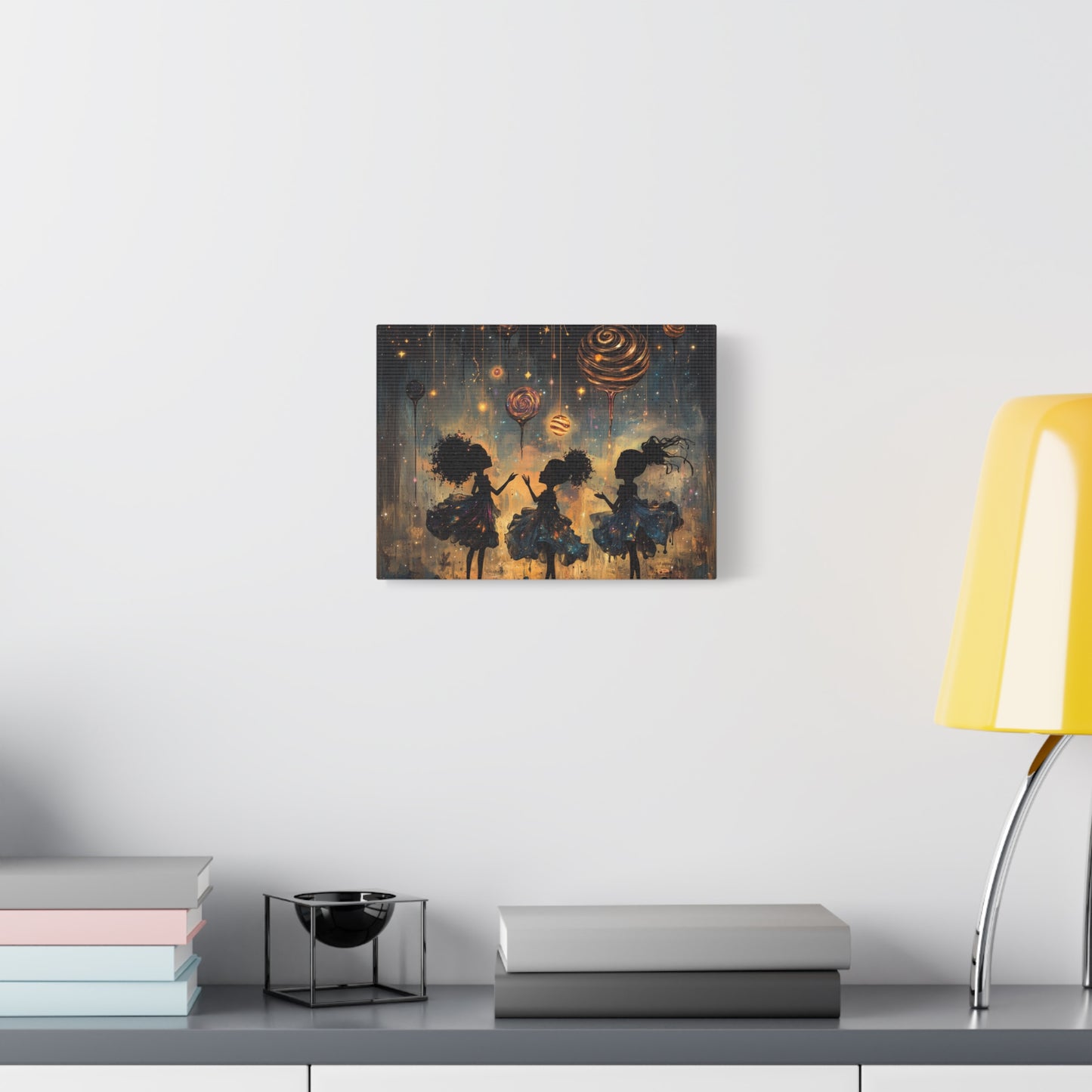 Canvas Print - Three Sisters Playing Among the Stars and Candy Planets