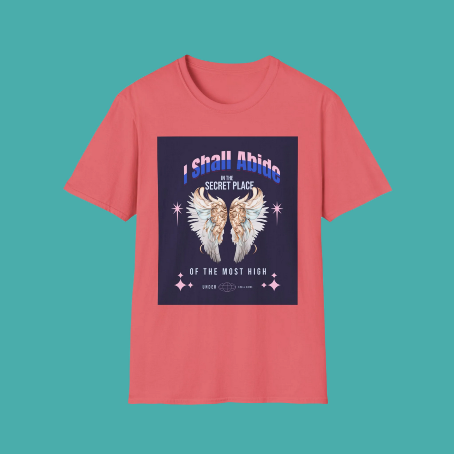 Psalm 91 Angel Wings Unisex Softstyle T-Shirt, Christian Religious Tee, Protection Shirt, Faith Apparel, Biblical Clothing