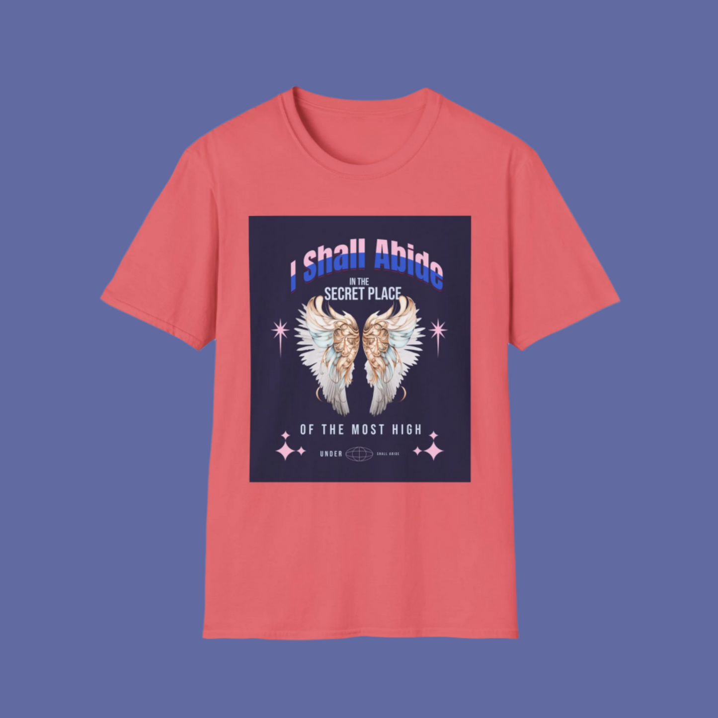 Psalm 91 Angel Wings Unisex Softstyle T-Shirt, Christian Religious Tee, Protection Shirt, Faith Apparel, Biblical Clothing