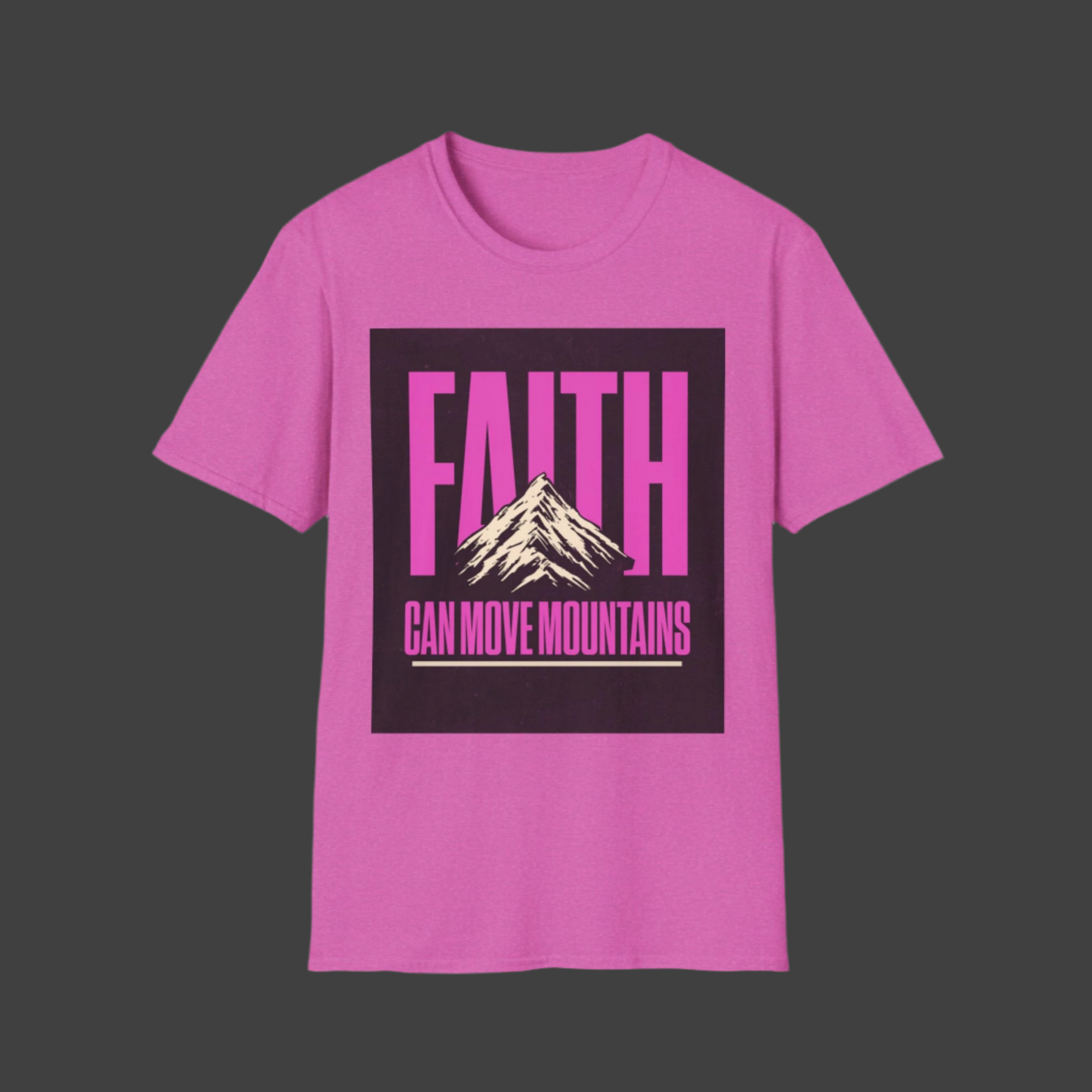 Faith Can Move Mountains T-Shirt, Christian Religious Tee, Mountain Faith Shirt, Inspirational Graphic Top, Unisex Softstyle, Faith Over
