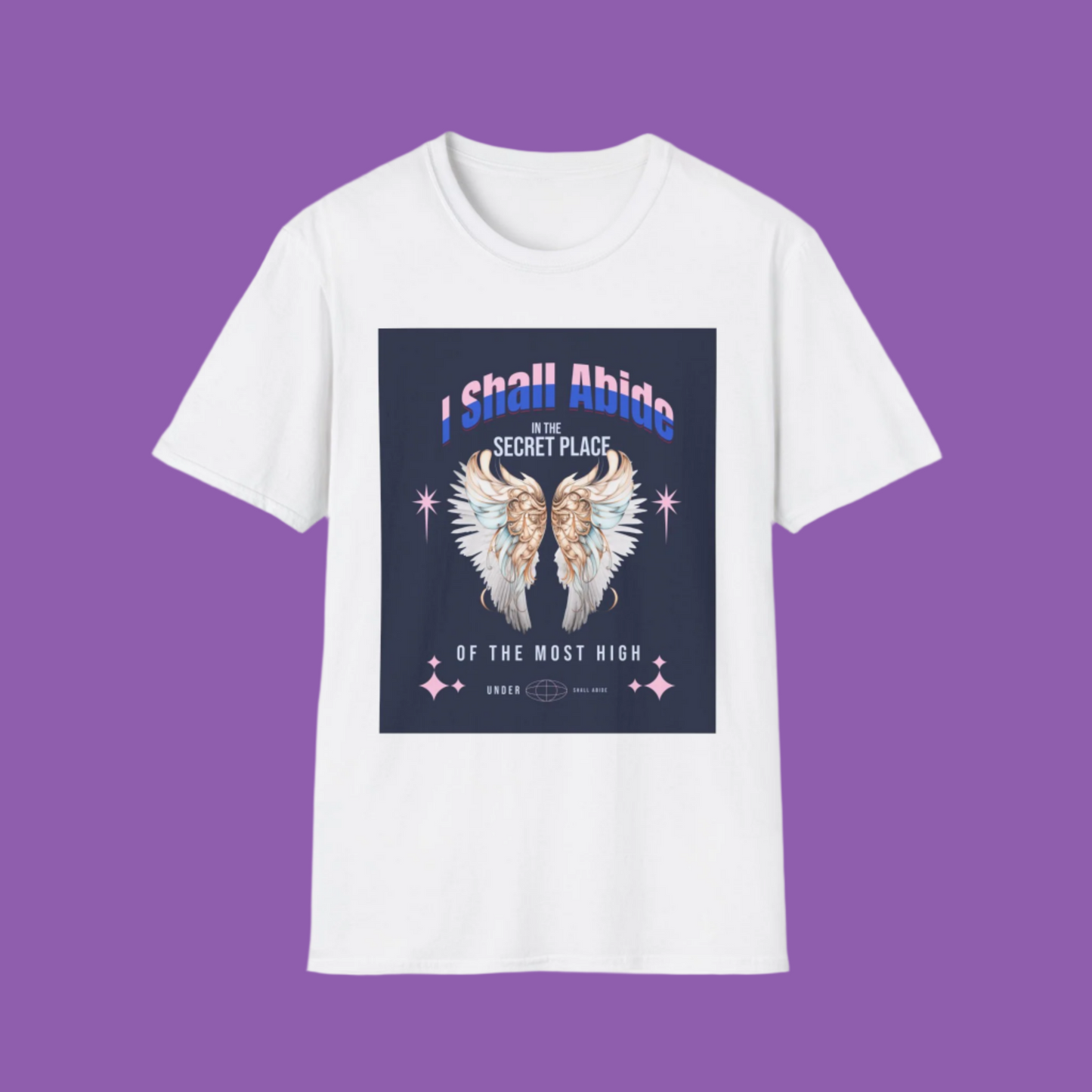 Psalm 91 Angel Wings Unisex Softstyle T-Shirt, Christian Religious Tee, Protection Shirt, Faith Apparel, Biblical Clothing