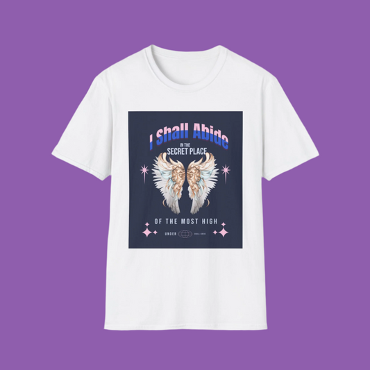 Psalm 91 Angel Wings Unisex Softstyle T-Shirt, Christian Religious Tee, Protection Shirt, Faith Apparel, Biblical Clothing